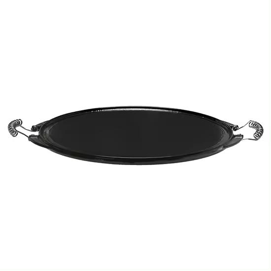 Vaello Plancha Redonda de Hierro Fundido Esmaltada - 43 Cm - Ideal para Asar Carnes Pescados Verduras - 1
