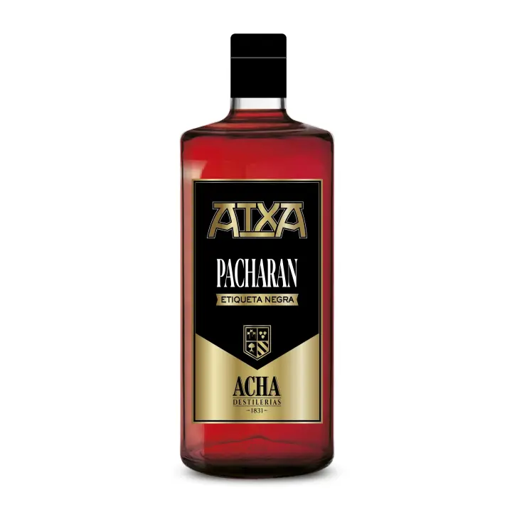 Destileria Acha - Pacharán Atxa Etiqueta Negra Licor - botella de 700 ml - 1