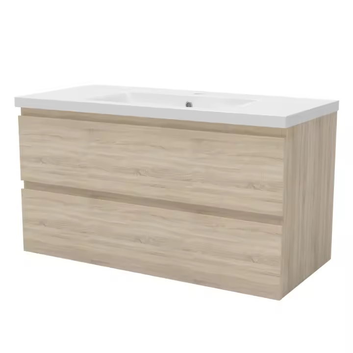Aica Mueble de baño con lavabo,roble, 99 x 44,5 x 52 cm - 1