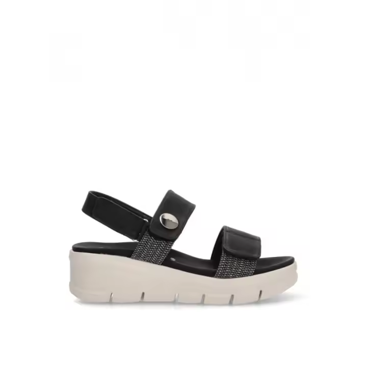 AMARPIES 23505 NEGRO Sandalias plataforma mujer 35978 25V SANDALIA DOBLE TIRA ELASTICOS NEGRO - 1