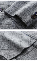 Chaleco a Cuadros Para Hombre Estilo Casual Elegante Con Solapa Única Vestimenta De Lujo Para Banquete Traje De Tela De Poliéster De Cierre Completo - details 14