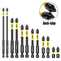 Juego De Puntas De Destornillador Magnético Para Impacto Phillips Antideslizante Largo Hex Shanks Triángulo Carbono Alto Para Bricolaje Y Perforación - details 0