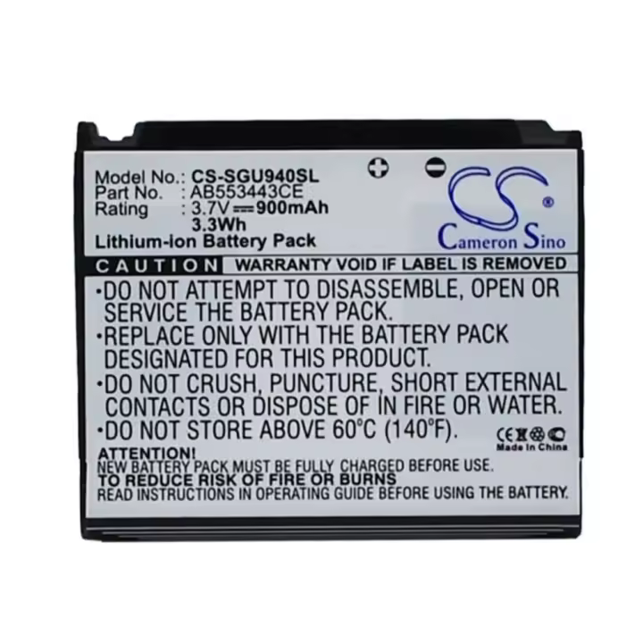 CAMERON SINO Bateria Samsung SGH-U940 ⋆ AB603443EZ ⋆ Capacidad 900 mAh ⋆ Envío desde España ⋆ Rendimiento fiable ⋆ Recambio ideal ⋆ Larga duración con celdas de calidad - 1
