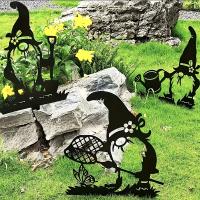 1pc Decoración De Jardín De Metal En Forma De Síntoma Navideño Grande Con Silueta De Gnome Para Adornar El Jardín Al Aire Libre - details 8