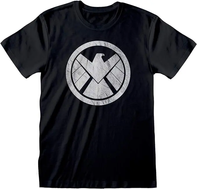 Camiseta Hombre Avengers Shiled Logo Distressed Negro - 1