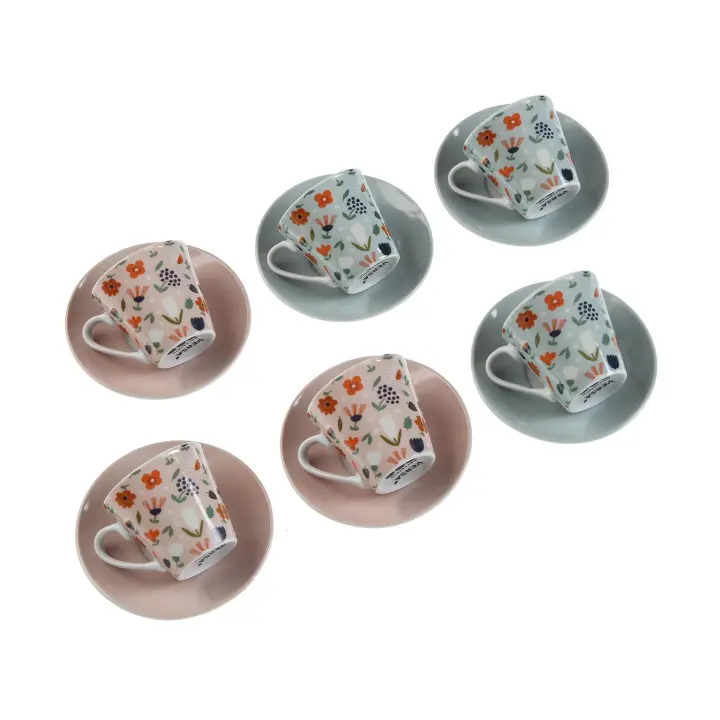 set 6 tazas de cafe jacinta - 1
