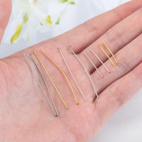 50pcs Clavos De Cabeza Plana En Forma De T De Acero Inoxidable 20-40mm Para Suministros De Fabricación De Joyas DIY Color Oro Y Acero - details 10