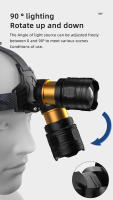 Linterna Frontal COBA Con Potente XHP360 36 Núcleos Recargable 18650 Zoom Alta Potencia Linterna Frontal Para Pesca - details 6
