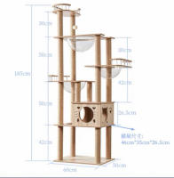 Árbol para Gatos, 185 cm de Altura, Rascador Multinivel con Casa y Plataformas, Color Beige, 60cm*50cm*185cm - details 3