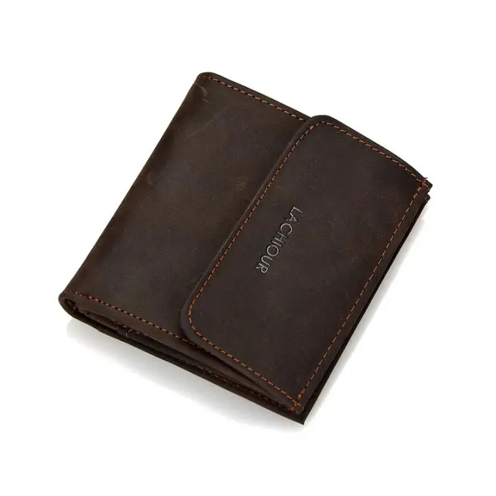 Cartera De Cuero Genuino Para Hombre Y Delgada Con Bolsillo MonedasPortatarjetasVintage Bolsa Para Dinero - 1