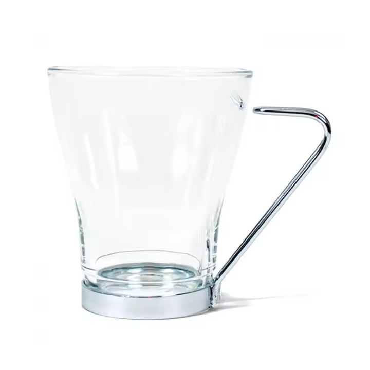 Ld morphling-Set de 6 tazas de vidrio con asa metálica 85 ml，230 ml, juego, pack de tazas para desayuno, café - 1