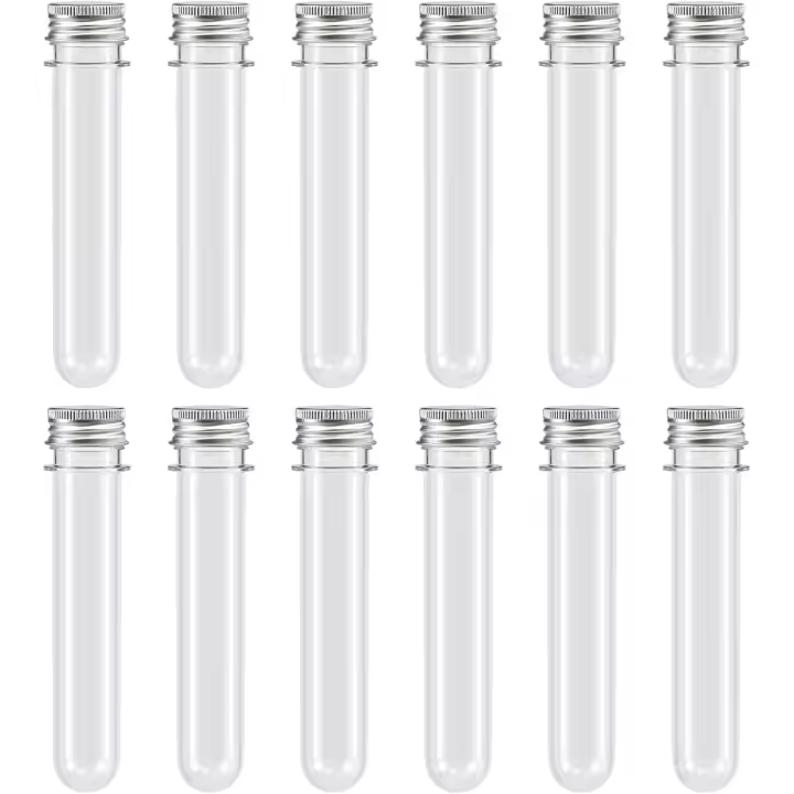 Juego de 12 Tubos de ensayo de plástico transparente de 40 ml - 1