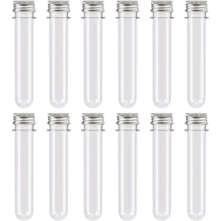 Juego de 12 Tubos de ensayo de plástico transparente de 40 ml - 1