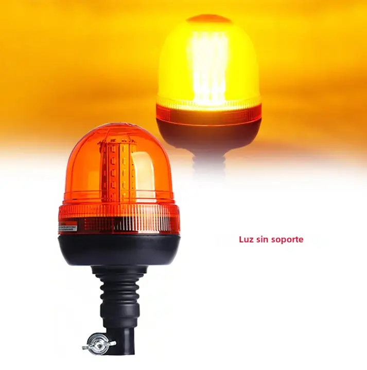 Luz De Advertencia Estroboscópica LED 60 Ambar Para Motocicleta Tractor Camión Seguimiento De Señal De Emergencia Con Aluminio 12V/24V - 1