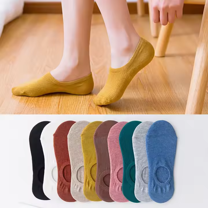 5 Pares De Calcetines Sin Mostrarse Para Mujer Ultra Suaves Y Transpirables Calcetines De Ribete Cómodos De Algodón Orgánico De Bajo Tubo - 1