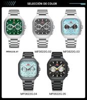 Reloj De Cuarzo Para Hombre MINI FOCUS Con Dial Cuadrado Luminoso Resistente Al Agua Y Fecha Correa De Acero Inoxidable Multifuncional Casual - details 2
