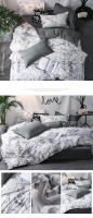 Set De Edredón Y Fundas Para Almohadas 3pcs Material Poliéster 100% Diseño Moderno Impreso Y Geométrico Para Cama Doble Reina/King - details 1