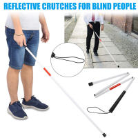 Bastón Dobladable De Aluminio Para Ciegos Y Visiblemente Deficientes Con Reflejos Bastón De Caminar De 124 Cm - details 0
