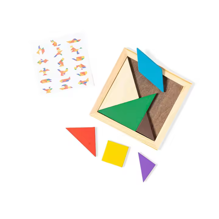 Deliex. Lotes de Puzzle Tangram de Madera para Desarrollo Mental. Juguetes educativos para niños. Detalles cumpleaños Infantiles en colegios. - 1