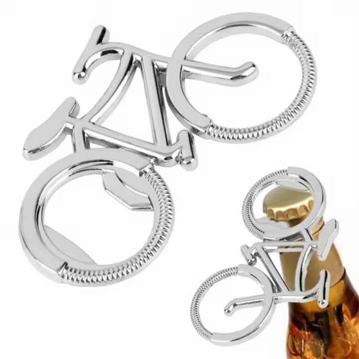 Llave De Rescate De Acero Inoxidable En Forma De Bicicleta Abrebotellas Creativo Y Divertido Para Cerveza Vino Jugo Gadgets De Cocina - 1