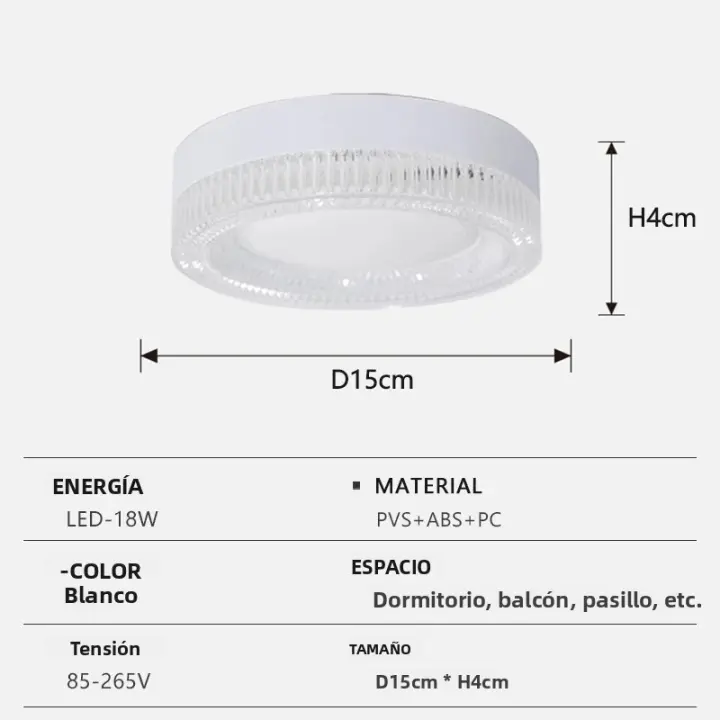 Luz De Techo LED Moderna Con Cristal Circular 18W 24W 36W 48W Para Sala De Estar Dormitorio Cocina Iluminación Interior AC85-265V - 1