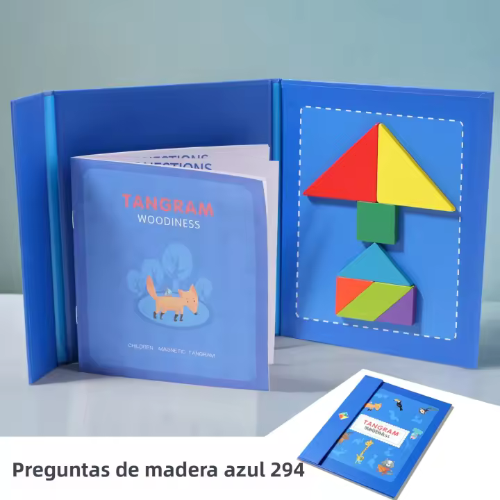 Rompecabezas 3D Magnético Geométrico Tangram Tablero De Madera Educativo Para Niños Juegos Montessori Desarrollo Cerebral - 1