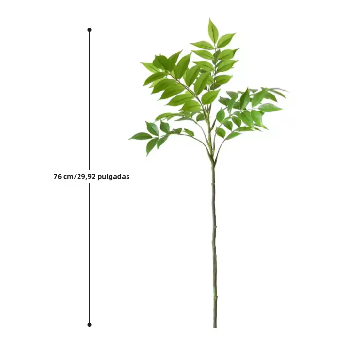 Planta Artificial De Bambú Y Hojas De Nandina Verde Falso Para Decoración De Jardín Interior Y Exterior Tamaño Grande 76-140cm - 1