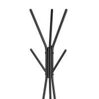 Perchero de pie 180 cm negro丨Perchero con 2 estantes de madera丨Diseño moderno y elegante丨Almacenamiento para abrigos largos丨Estantes para accesorios y decoración丨Ideal para entradas y recibidores - details 1
