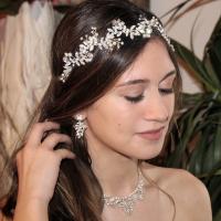 Diadema De Boda Hecha a Mano Con Flores De Cristal Accesorios Para El Cabello Para Mujeres Adorno De Cabeza De Novia - details 0