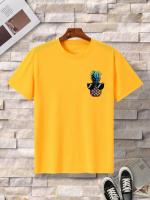 Camiseta Hombre Estampado De Piña Diseño Divertido Casual Verano Manga Corta Cuello Redondo Material Algodón Cómodo Para Exterior - details 11