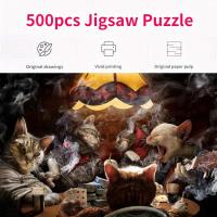 Rompecabezas De Papel Para Adultos 500 Piezas Tamaño 46*28CM Con Dibujos De Gatos Decoración Para El Hogar Y Regalo De Fiestas Juego De Mesa - details 0
