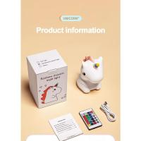 Lámpara Nocturna De Silicona Unicornio Para Niños Luz LED Recargable Por USB Decoración De Habitación Animal Cartoon Lámpara Táctil Para Regalos - details 8