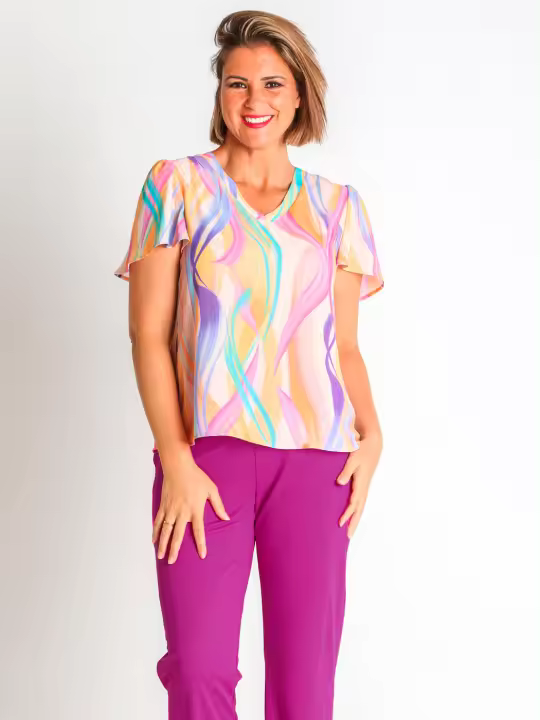 368198L BLUSA GASA ESTAMPADA - 1