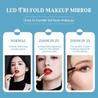 Espejo de Maquillaje Iluminado, 1X2X/3X Amplificación Triple Espejo Ajustable, Iluminacíon LED y Pantalla Táctil Ajustable - details 0