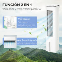 HOMCOM Enfriador de Aire 75W Altura 86 cm Oscilante con Control Remoto Depósito 5L 3 Modos 3 Velocidades Temporizador 12h y Pantalla LED Táctil 23x29x86 cm Blanco - details 4