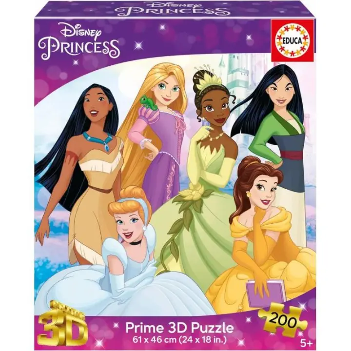 PUZZLE PRIME 3D 200 PIEZAS PRINCESAS DISNEY DE EDUCA - 1