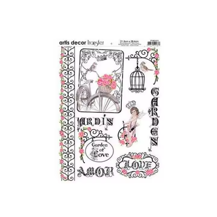 Artis Decor                         PAPEL TRANSFER 21,8x28,4 ARTIS DECOR AMOR - 1