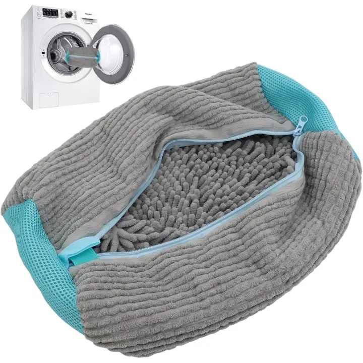 ER Bolsa de limpiezas para zapatillas - Bolsa para Zapatos con Cremallera para Lavadora, protector de Zapatos y Ropa, Kit de limpieza perfecto para zapatillas (gris, 1 Pieza) - 1