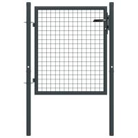 vidaXL Puerta de Malla de Jardín de Valla Acero Galvanizado Gris Dimensiones 100 x 125 cm,  100 x 175 cm,  100 x 200 cm y mas - details 0