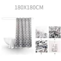 Cortina de ducha de 180 x 180 cm, impermeable, a prueba de moho y elegante decoración para el baño. - details 11