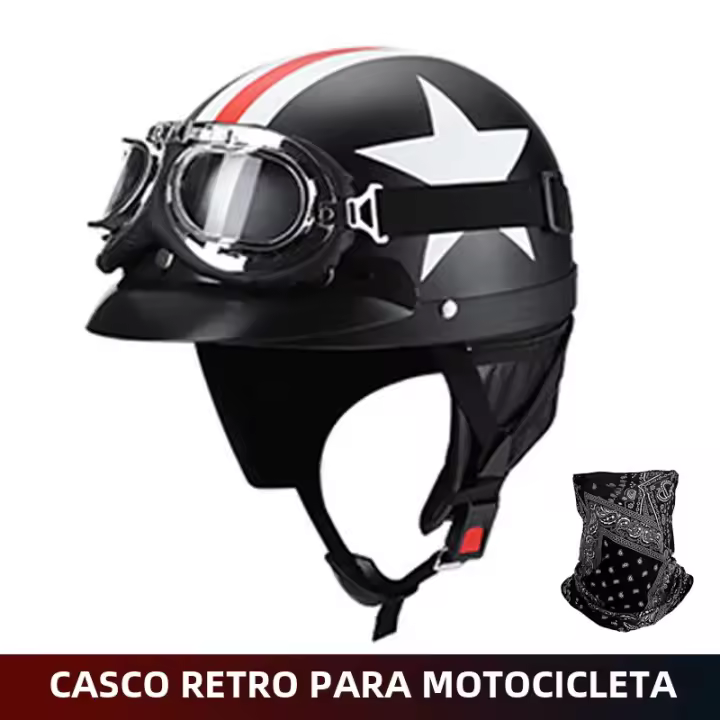 Casco De Motocicleta Retro Mitad Cabeza Abs Material Peso 900g Estilo Americano Para Mujer Pedal Flotante Verano - 1