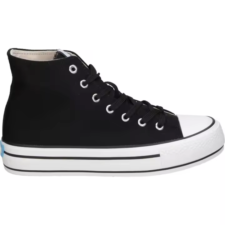 MTNG| Zapatillas de Lona Altas Mustang Bigger X para Moda Joven – Deportivas en Color Negro – Sneakers con Cordones – Con Plataforma Media – Lonas – Versátiles – Veganas – Modelo 60172 - 1