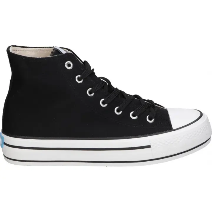 MTNG| Zapatillas de Lona Altas Mustang Bigger X para Moda Joven – Deportivas en Color Negro – Sneakers con Cordones – Con Plataforma Media – Lonas – Versátiles – Veganas – Modelo 60172 - 1