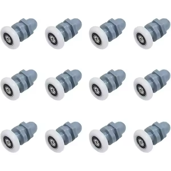 12 piezas Rodillos para mampara de ducha Rodillos para ducha Rodillos para puertas Rodillos para puertas corredizas Rodillos para puertas Rodillos inferiores Ruedas para mampara de ducha Rodillos Ruedas de ducha de 20 mm de fundición - 1