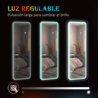 HOMCOM Espejo de Cuerpo Entero con Luces LED 120x40 cm Espejo Rectangular de Pared Ajustable con Iluminación de 7 Colores RGB y Función de Memoria para Dormitorio Vestidor - details 5