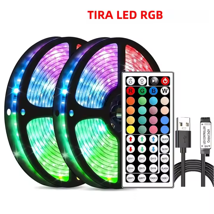 Tiras LED RGB De 10m Y 20m Con Control Remoto De 44 Teclas Para Decoración De Habitaciones Dormitorios Y Fiestas Luz De Pared Y TV - 1