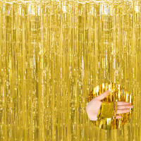 Juego De 1 Pieza De Cortina De Foil Dorado De 9.8 Pies Para Fondo De Fotografía De Cumpleaños Decoración De Fiesta Streamers De Aluminio - details 83