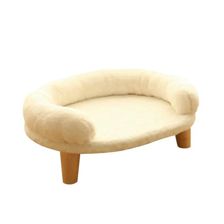 Cama elevada para mascotas con patas de madera resistentes, cómoda y suave, ideal para perros pequeños y gatitos, alivia y mejora el sueño (50 x 8 x 38,5 m) - 1