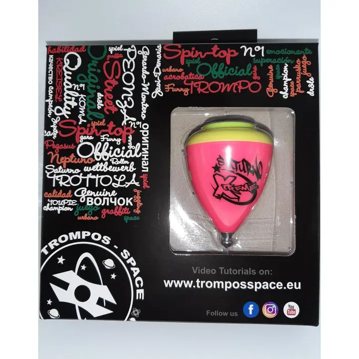 TROMPOS SPACE Trompo Peonza Acrobática Saturno Xtreme Rosa - Alta Calidad y Resistencia a los Impactos - 1