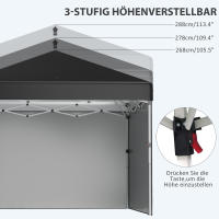 Carpa plegable 2.97X2.97 m con Protección UV y Paredes laterales, Carp with SACOS de Arena, Carp plegable de Maple Negro para Terraza - details 0